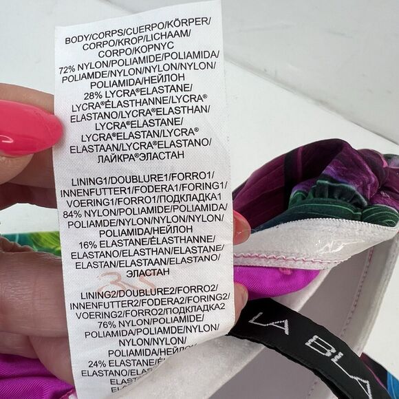 La Blanca Plus Sz 20W Tropic Of The Day Bandeau One-Piece Swimsuit Bright Colors - Picture 15 of 16